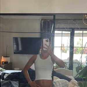 White Sleeveless Crop Top